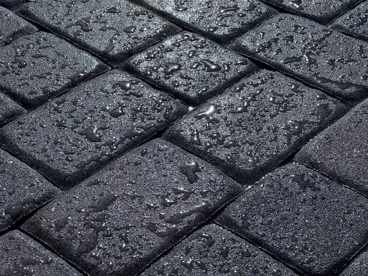 Fresh sealer, water beading up: paver cleaning & sealing by Paver Savers & Concrete