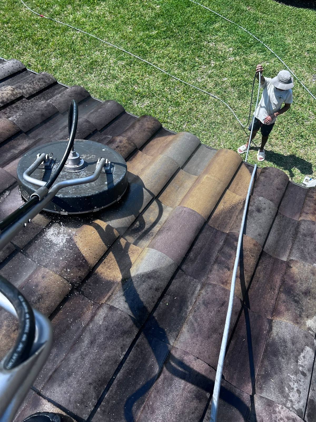 Tile roof pressure washing: pressure washing & surface cleaning by Paver Savers & Concrete